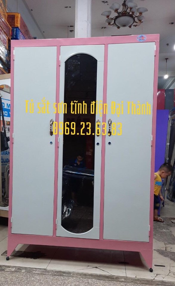 Tủ sắt quần áo sơn tĩnh điện 3 cửa 1m2-1m8 - TSDT09