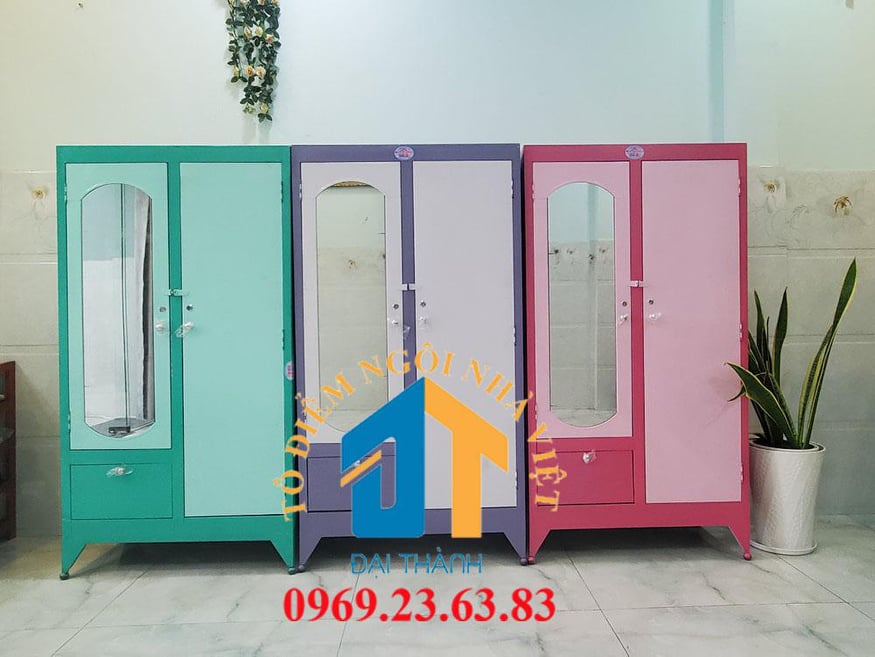 Tủ sắt quần áo cao 1m6 ngang 90cm - TSDT13