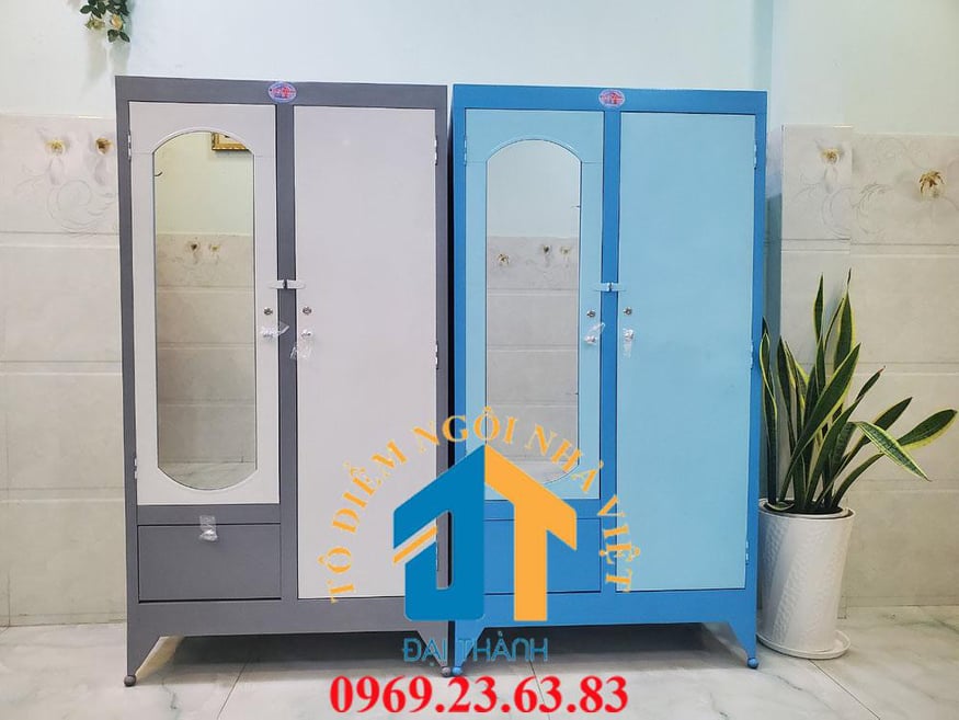 Tủ sắt quần áo cao 1m6 ngang 90cm - TSDT13