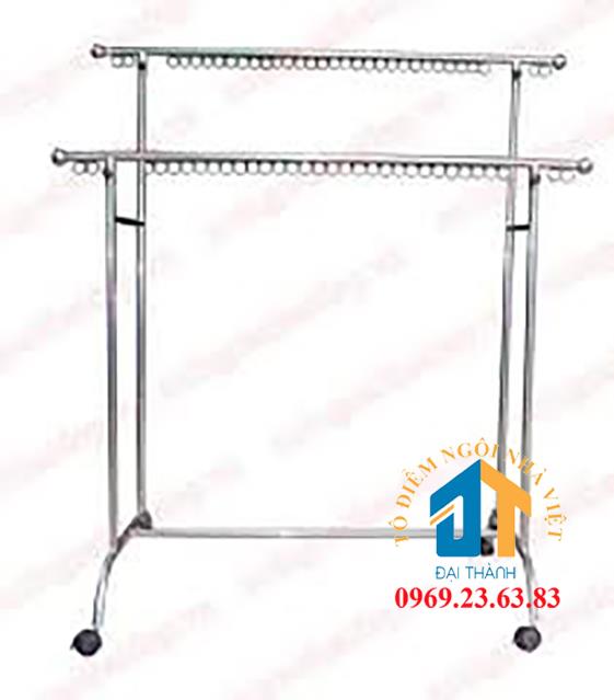 Sào phơi đồ inox 2 tầng có móc khoen ĐẠI THÀNH 